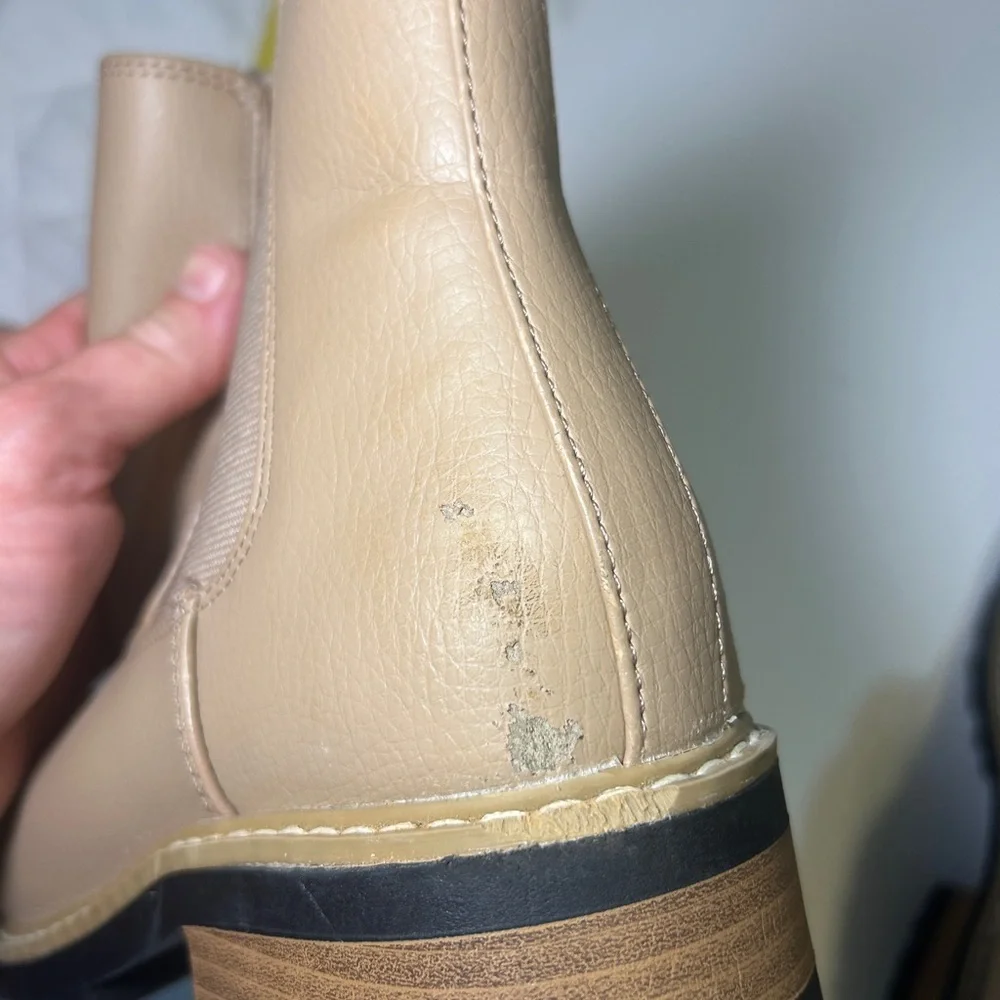 Tan Leather Chelsea Ankle Boots | Lug Sole Block Heel Booties